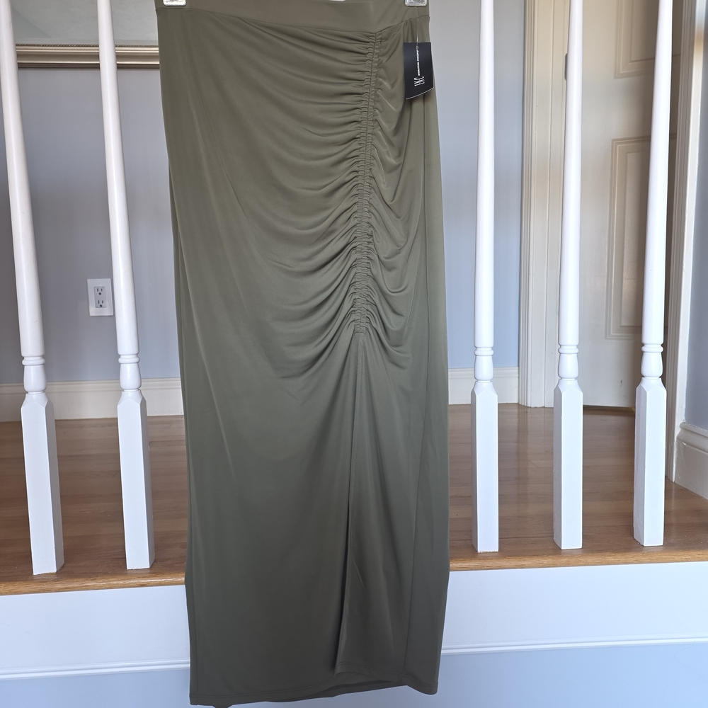 INC International Concepts Olive Maxi Skirt